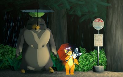 トトロ待ちのケモノたち